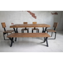 Deryawood Deryawood Masif Ağaç Mutfak Masası Takımı