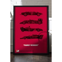 Formula 1 Siyah Ahşap Çerçeveli Poster, Dekoratif Araba Duvar Tablosu