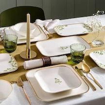 Kütahya Porselen 51 Parça Bone Minas Yemek Takımı Dekorlu Gold 12758 Altın