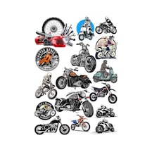 Motorcu Sticker 4 16 Parça Telefon, Tablet, Defter, Laptop Sticker