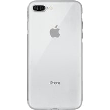 Apple Uyumlu iPhone 8 Plus Kamera Korumalı Tıpalı Şeffaf Silikon Kılıf