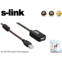 S-Link Sl-Ue130 10 M Usb 2.0 To Usb 2.0 Erkek-Dişi Extender Usb 2.0 Uzatma Kablosu