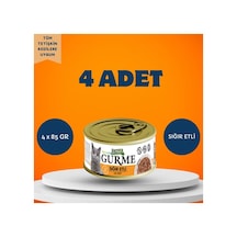 Gurme Soslu Sığır Etli Yetişkin Kedi Yaş Maması 4 X 85 Gr
