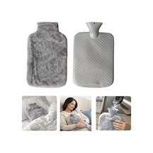 Sunup Sn-29909 Peluş Kılıflı Yumuşak Dokulu 30 Cm 2000 Ml Kapasiteli Sıcak Su Torbası Gri