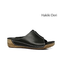 Gönderi(R) Gönderi R Kadın Siyah Dolgu Taban Hakiki Deri Terlik Dyza69842313 Siyah