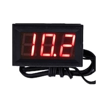 50 110c Led Sıcaklık Ölçer Dedektör Sensör Probu 12v Dijital Termometre Monitör Test Cihazı Kırmızı