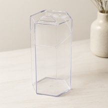 Kapaklı Makyaj Fırça Organizeri 6 Bölmeli Mika Kristal Plastik 10x8.9x20 Cm Diğer