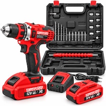 Kimmer Plus 12v Xr Şarjlı Darbeli Vidalama Matkap Full Set Çantalı