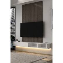 180dhdxtdalb Mono Led Işıklı Duvara Monte Tv Sehpası Beyaz