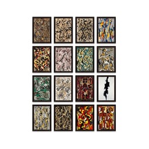 Jackson Pollock Eserleri 16'lı Sticker Seti Laptop Defter Etiketi Çok Renkli