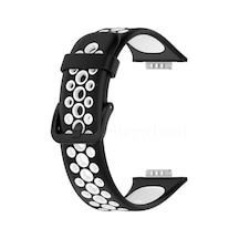 Huawei Watch Fit 2 Spor Delikli Kordon - Siyah-beyaz Diğer