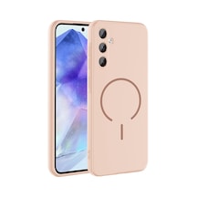 Zore Galaxy A55 Kılıf M-safe Şarj Özellikli Zore Meta Kapak - Pembe