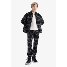 Defacto Erkek Çocuk Jogger Fit Kamuflaj Desenli Gabardin Pantolon F1175a825augr164 Gri