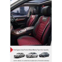 Titanyum Serisi Lüks Keten Oto Koltuk Kılıfı Fiat Egea-linea-punto-albea-tipo-uno Uyumlu Bordo