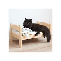Ahsap Kedi Yatak Naturel
