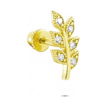 Glorria Altın Yaprak Helix Piercing Sarı