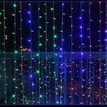 Jms Kongdii Çok Renkli Led Icicle Dize Işıkları Noel Peri Işıkları Çelenk Açık 3mx3m Çok Renkli