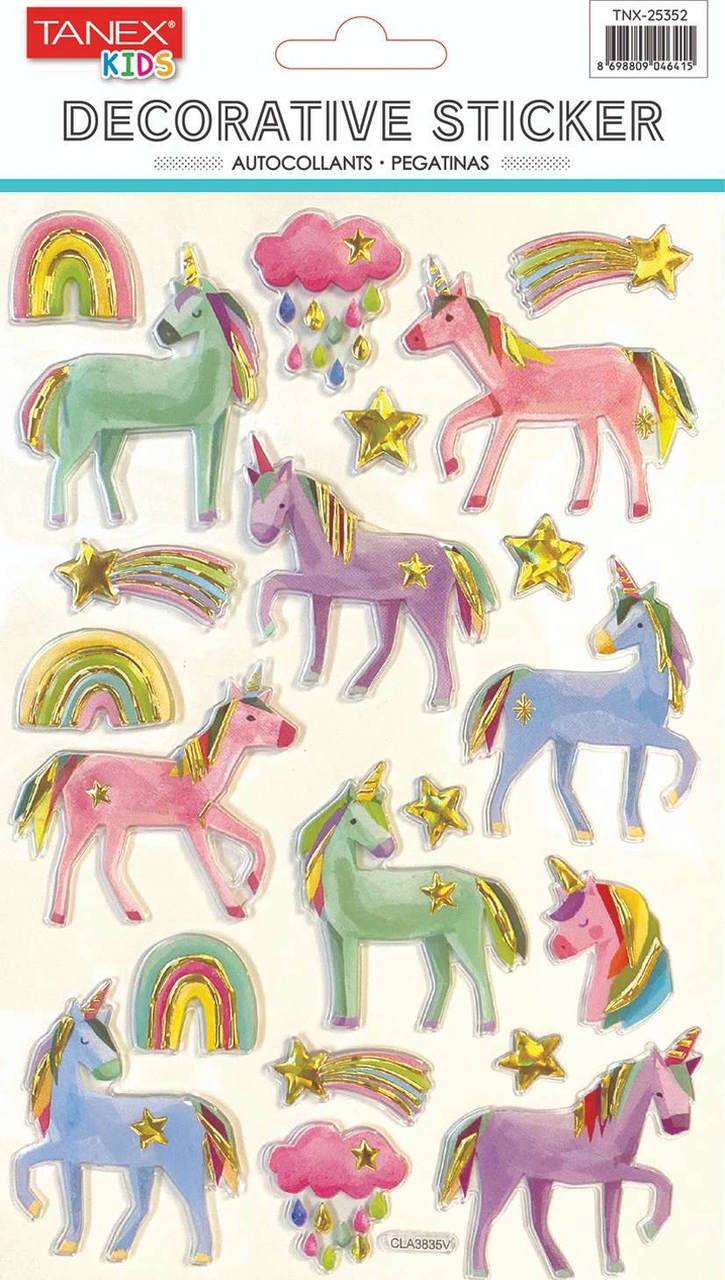 Tanex Sevimli Unicorn Serisi Puffy Etiketi Tnx-25352