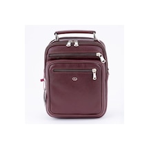 Horizone 105 Model Hakiki Dana Derisi Erkek Basın Çantası, Omuz Çantası, El Çantası Bordo