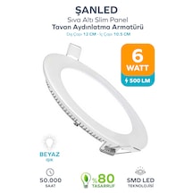 6w Tasarruflu Led Yuvarlak Beyaz Işık Sıva Altı Slim Panel Tavan Aydınlatma Armatürü
