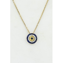 14 Ayar Altın Kolye-3.96Gm- 42Cm-Nazar Boncuğu Model