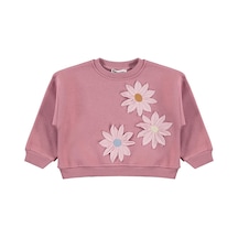 Civil Girls Papatya Nakışlı 2-5 Yaş Sweatshirt - Pembe Gül Kurusu