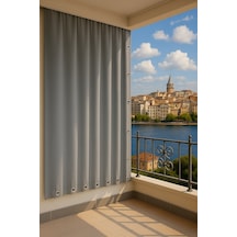 Gencer Home Balkon Perdesi Kuş Gözü Ölçü Seçenekli Gri Gri