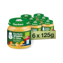 Organik Elma, Şeftali Ve Kayısı Püresi 6 X 125 Gram X 6