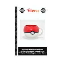 Pokemon Pokeball Tasarımlı 3d Porselen Kupa Bardak Oyun Tutkunu Mutfak Eşyası Anime Sever Diğer