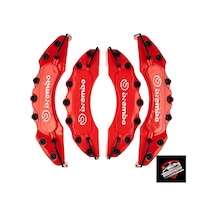 Kaliper Kapağı 4'lü Set, Kırmızı, Ön 28 Cm Arka 24 Cm, Isıya Dayanıklı Abs