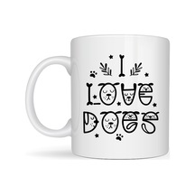 Bezos I Love Dogs Tasarımlı Porselen Kupa Model 64 Sevimli Köpek Figürlü, Kahve & Çay Kupası Dfnbez Diğer