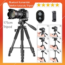 Cep Telefonları İçin Bluetooth Kumandalı Çantalı 175cm Tripod