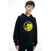 Tshirthane Carmen Sandiego Logo Blue Side Baskılı Unisex Çocuk Sweatshirt (528675913) Siyah