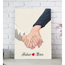 Bk Gift Kişiye Özel Sevgili El Ele Tasarımlı Kanvas Tablo-5 20x30 , Sevgiliye Hediye, Sevgililer Günü Hediyesi Kobitmeyencom33685 Bk Gift