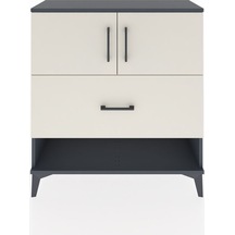 Arges Şifonyer 2 Raflı Tek Çekmeceli 2 Kapaklı 88x30x96 Antrasit-aytaşı Antrasit