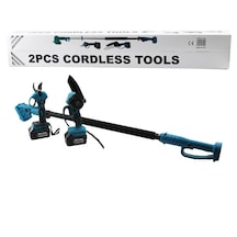 Bn-5 Cordless Tools Ltj-6a Zz-01 2 Pcs Set 6&amp Quot Budama Dal Kesme Testere Şarjlı--yağsız - Zincirli + Şarjlı Bağ Makası Teleskopik Uzayan Metal Sap 120--195cm 5224
