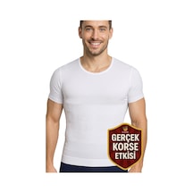 Elilom Erkek Korse Atlet Göğüs Jinekomasti Ve Göbek Bölgesi Destekli Beyaz