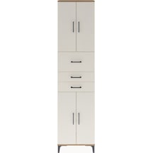 Arges Dolap 4 Raflı 3 Çekmeceli 4 Kapaklı 60x30x243 Çam-aytaşı Çam