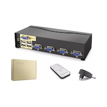Hadron Hdx1381 4 Port Vga Kvm Switch Uzaktan Kumanda 5v Adaptör Kdo
