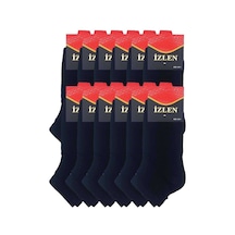 Siyah Erkek Kısa Spor Çorap 12 Çift Çok Renkli