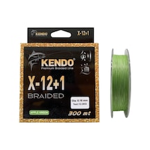 Kendo X-12+1 Braided 300mt 0.16mm Apple Green Örgü İp Misina