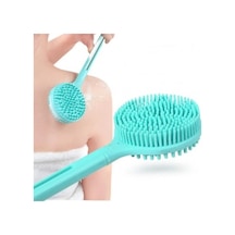 Çift Taraflı Silikon Uzun Saplı Banyo Fırçası Renkli