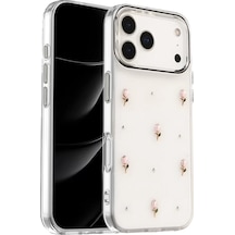 Newface Apple Apple iPhone Uyumlu  17 Pro Max Fiyonk Desenli Kapak - Desen 6 Beyaz