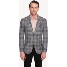 Ysf Erkek Yeşil Gri Regular Fit Ekose Ceket 001