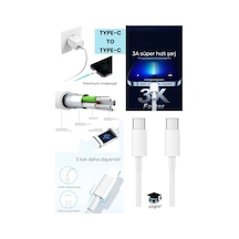 25w Type-c - Type-c Şarj Kablosu 1 Metre 3 A Ac 110-240v Samsung İphone İpad Şarj Kablosu