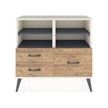 Arges Şifonyer 4 Raflı 3 Çekmeceli 88x30x80 Aytaşı-antrasit/çam Antrasit/çam