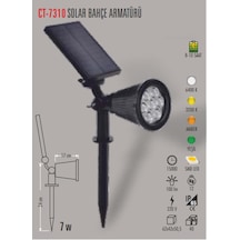 Ct-7310g 7w Güneş Enerjili Bahçe Armatürü, 3200k, Gün Işığı Diğer