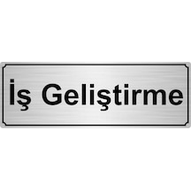 Gümüş Renk Metal İş Geliştirme Yönlendirme Levhası 10cmx20cm