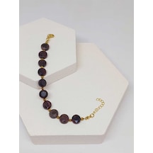 Lal Garnet Granat Taşı Tasarım Bileklik 51544 Çok Renkli