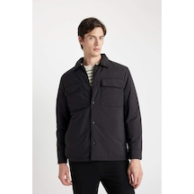 DeFacto Siyah Su İtici Şişme Mont Slim Fit Dar Kesim Gömlek Yaka Çıtçıtlı Cepli D1230AX24WNBK27